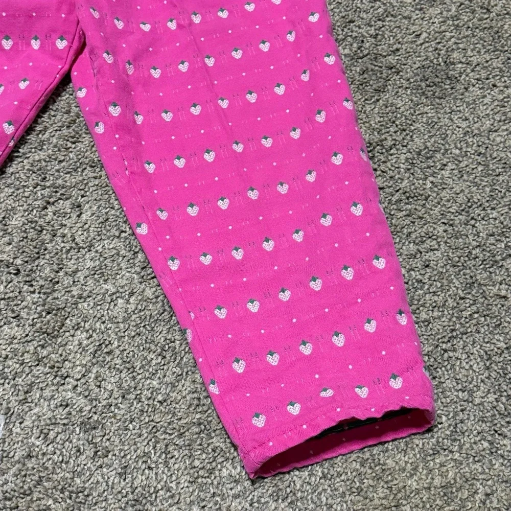 Vintage OshKosh B'Gosh‎ Pink Strawberry Overalls Girls Size 5 USA Made Rare